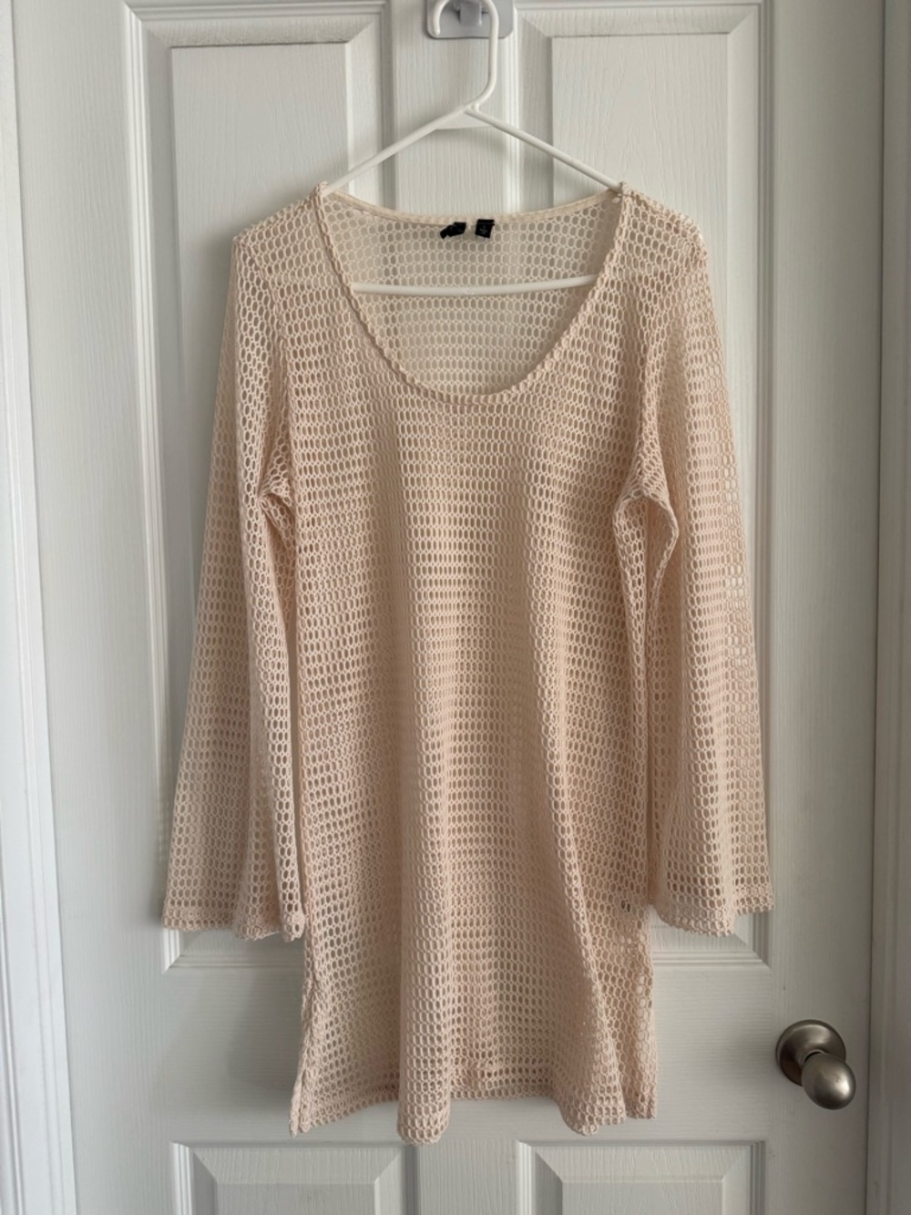 Cream Open-Knit Swim Coverup Tunic